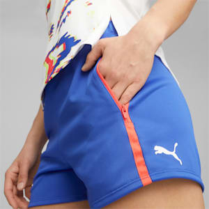 Shorts de fútbol individualBLAZE para mujer, Royal Sapphire-Fire Orchid, extralarge