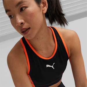 individualBLAZE High Neck Football Bra Women, PUMA Black-Ultra Orange