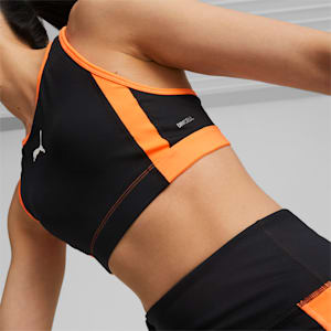 individualBLAZE High Neck Football Bra Women, PUMA Black-Ultra Orange