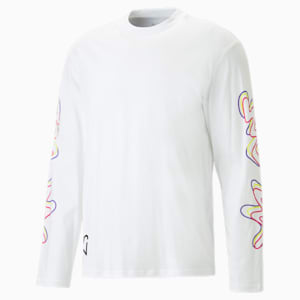 Camiseta de manga larga Neymar Jr Creativity para hombre, PUMA White-Fluo Yellow