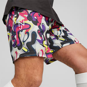Neymar Jr Creativity Men's Soccer Shorts, Harbor Mist-Fluo Yellow