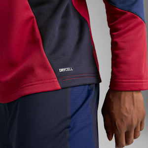 Playera con cierre de un cuarto de fútbol KING Pro para hombre, New Navy-Dark Crimson, extralarge