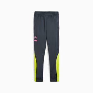 Puma Manchester City FC Warmup Pants, Strong Gray-Electric Lime, extralarge