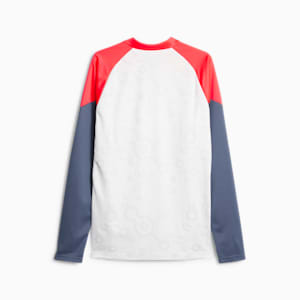 individualCUP Men's Soccer Quarter-zip Top, PUMA White-Fire Orchid, extralarge