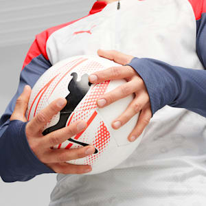 individualCUP Men's Soccer Quarter-zip Top, PUMA White-Fire Orchid, extralarge