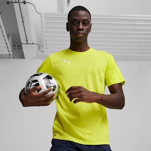 teamFINAL Men's Soccer Training Jersey, Electric Lime-PUMA Silver, extralarge