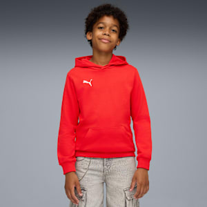 teamGOAL Football Casuals Hoody Youth, PUMA Red-PUMA White, extralarge