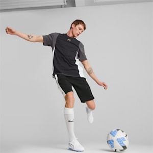メンズ サッカー キング トップス スウェット ショーツ, PUMA Black-Shadow Gray-PUMA White