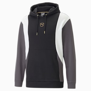 メンズ サッカー キング トップス フーディー, PUMA Black-Shadow Gray-PUMA White