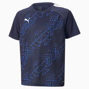 キッズ サッカー TEAMLIGA グラフィック 半袖 シャツ 120-160cm, PUMA Navy-PUMA White