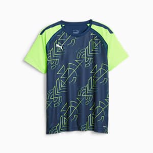 キッズ TEAMLIGA グラフィック シャツ 120cm-160cm, Persian Blue-Pro Green, extralarge-JPN