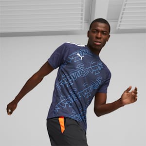 メンズ サッカー TEAMLIGA グラフィック 半袖 シャツ, PUMA Navy-PUMA White