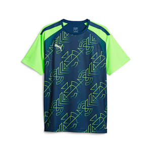 メンズ サッカー TEAMLIGA グラフィック Tシャツ, Persian Blue-Pro Green, extralarge-JPN