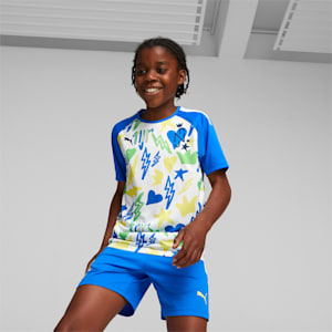 Camiseta de fútbol Neymar Jr para niños grandes, talla 2, PUMA White-Racing Blue, extragrande