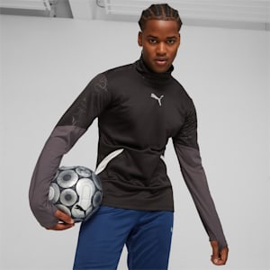 メンズ サッカー INDIVIDUAL ウィンターライズ ニットトップ, PUMA Black-Dark Coal, extralarge-JPN