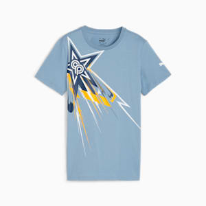 PUMA x Christian Pulisic Big Kids' Soccer Logo Tee, Zen Blue, extralarge