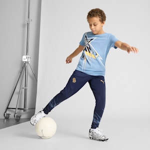 PUMA x CHRISTIAN PULISIC Big Kids' Soccer Logo Tee, Zen Blue, extralarge