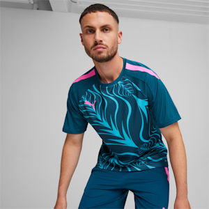 Jersey de fútbol estampada para hombre individualLIGA, Ocean Tropic-Poison Pink, extralarge
