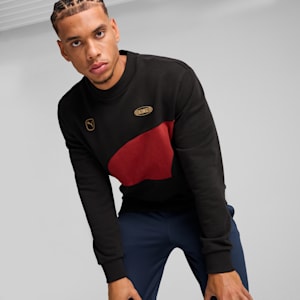 メンズ サッカー キング トップ クルースウェット, PUMA Black-Intense Red, extralarge-JPN