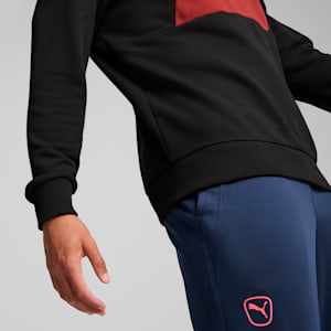 メンズ サッカー キング トップ クルースウェット, PUMA Black-Intense Red, extralarge-JPN