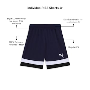 individualRISE Youth Football Shorts, PUMA Navy-PUMA White, extralarge-IND