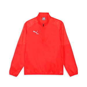 メンズ サッカー チームファイナル ピステ 長袖 ハーフジップ トップス, PUMA Red, extralarge-JPN