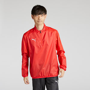 メンズ サッカー チームファイナル ピステ 長袖 ハーフジップ トップス, PUMA Red, extralarge-JPN