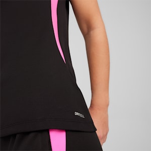 Individual Women's Sleeveless Racquet Sports Polo, PUMA Black-Poison Pink, extralarge