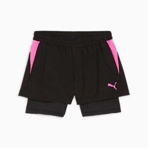 Individual Racquet 2-in-1 Women's Shorts, PUMA Black-Poison Pink, extralarge