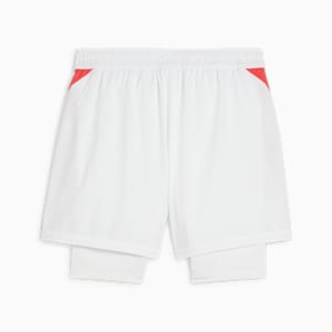 Shorts 2 en 1 de deportes de interiores para hombre Individual teamGOAL, PUMA White-Active Red, extralarge