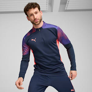 individualFINAL Men's Quarter-Zip Top, Club Navy-Dark Amethyst, extralarge