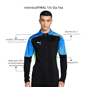 individualFINAL Quarter-Zip Men's Football Top, PUMA Black-Fizzy Apple, extralarge-IND