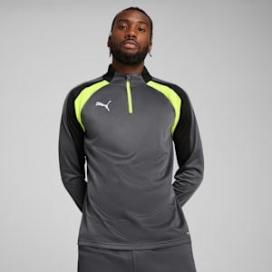 individualLIGA Quarter-Zip Top Men, Galactic Gray-Yellow Alert, extralarge-GBR