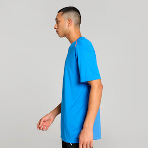 CR Teamwear Piping Men's Cricket T-shirt, Ultra Blue-Rickie Orange, extralarge-IND