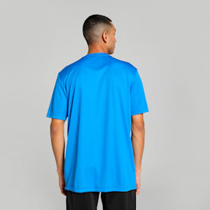 CR Teamwear Piping Men's Cricket T-shirt, Ultra Blue-Rickie Orange, extralarge-IND