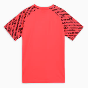 Cricket Teamwear Youth Tee, Fiery Coral-PUMA Navy, extralarge-IND