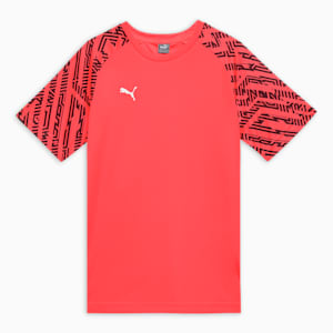 Cricket Teamwear Youth Tee, Fiery Coral-PUMA Navy, extralarge-IND
