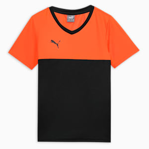 Cricket Teamwear Youth Colorblock Tee, Rickie Orange-PUMA Black, extralarge-IND