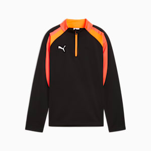 キッズ サッカー INDIVIDUALLIGA 1/4 ジップトップ, PUMA Black-Heat Fire, extralarge-JPN