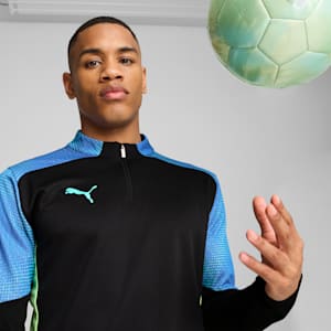 メンズ サッカー INDIVIDUAL ファイナル クォータージップ トップ, PUMA Black-Fizzy Apple, extralarge-JPN