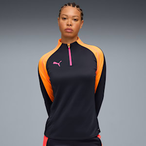 IndividualBLAZE Women's Quarter-Zip Soccer Top, New Navy-Ravish-Heat Fire, extralarge