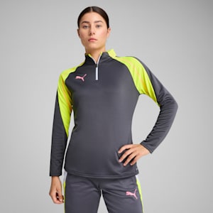 Top de fútbol con cierre corto individualBLAZE para mujer, Galactic Gray, extralarge