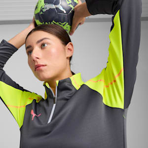 Top de fútbol con cierre corto individualBLAZE para mujer, Galactic Gray, extralarge