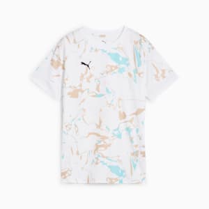 Playera de fútbol individualEARTH DAY para mujer, PUMA White-Light Sand, extralarge