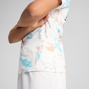 Playera de fútbol individualEARTH DAY para mujer, PUMA White-Light Sand, extralarge