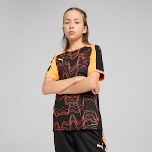 IndividualLIGA Graphic Youth Football Jersey, PUMA Black-Glowing Red, extralarge-IND