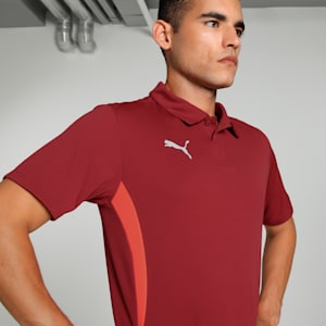 Individual Men's Padel Tennis Polo, Dark Crimson-PUMA White-Glowing Red, extralarge-IND