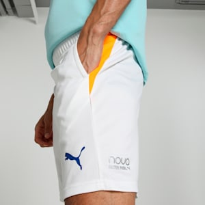 Individual Men's Slim Fit Padel Tennis Training Shorts, PUMA White-Vivid Blue-Heat Fire, extralarge-IND