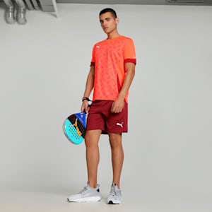 Individual Men's Slim Fit Padel Tennis Training Shorts, Dark Crimson-PUMA White-Glowing Red, extralarge-IND