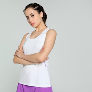 Individual Women's Slim Fit Padel Tennis Tank Top, PUMA White-Aquatic-Purple Glimmer, extralarge-IND